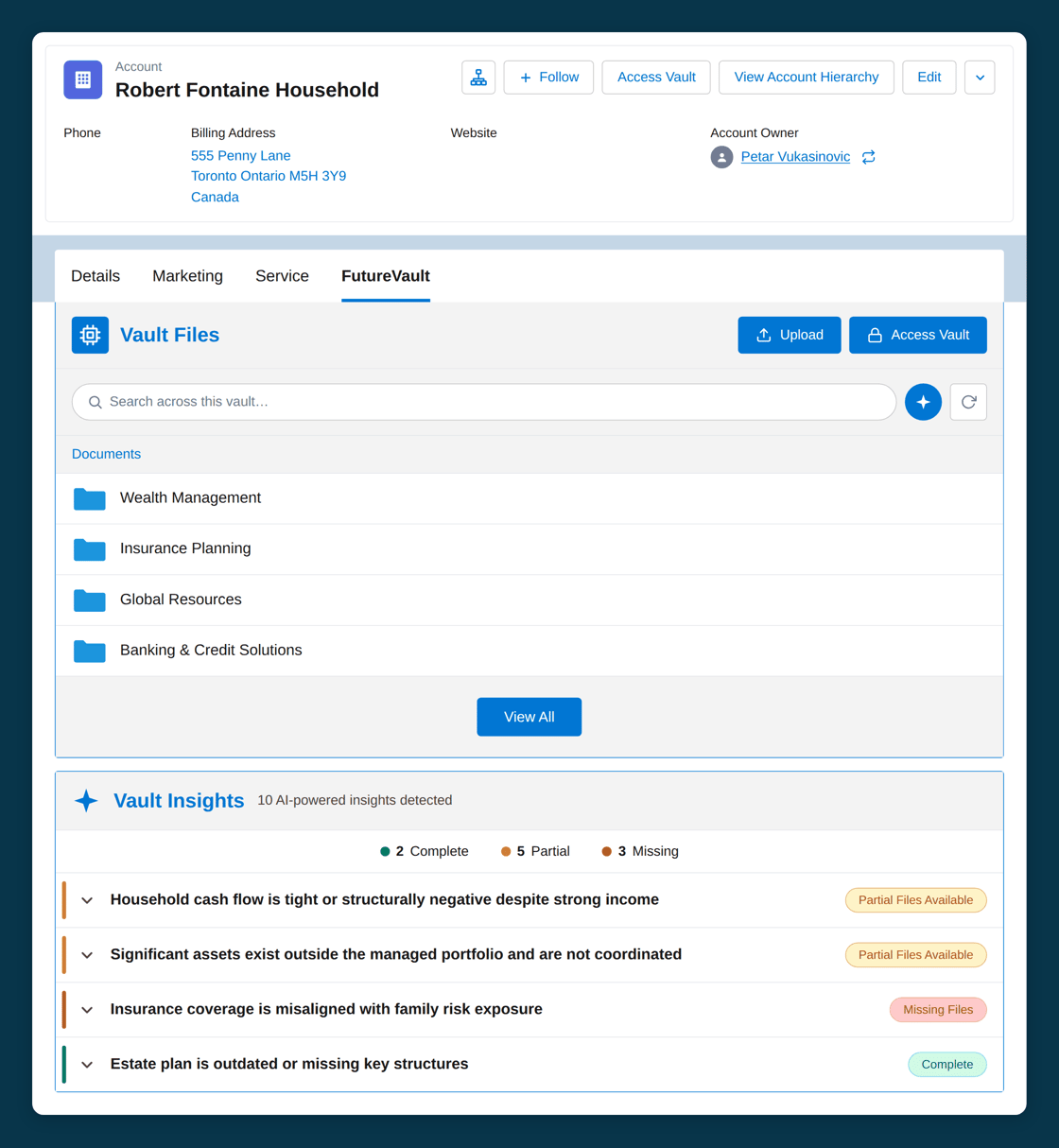 Salesforce FutureVault Integration